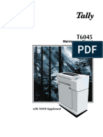 Tally Dot Matrix Printer T6045 and 6050 Supplement Parts and Service Manual