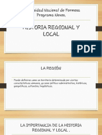 Historia Regional y Local Territorio Nacional y Provincia