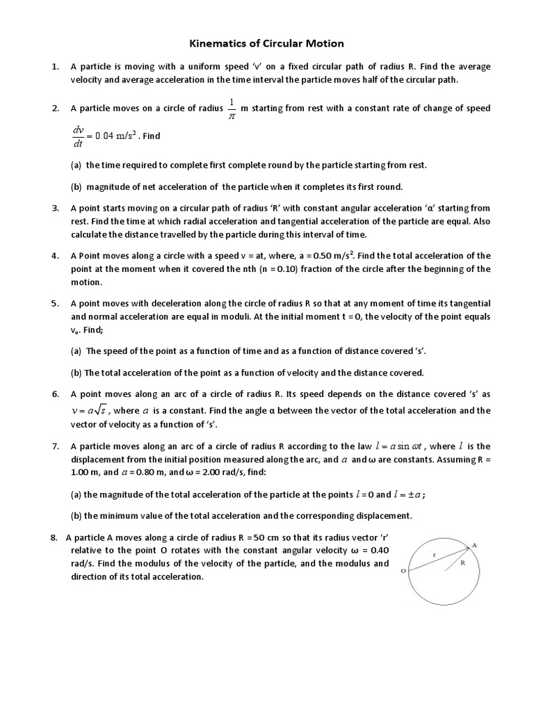 Circular Motion Kinematics Analysis | PDF | Acceleration | Rotation ...