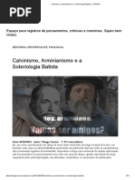 Calvinismo, Arminianismo e a Soteriologia Batista