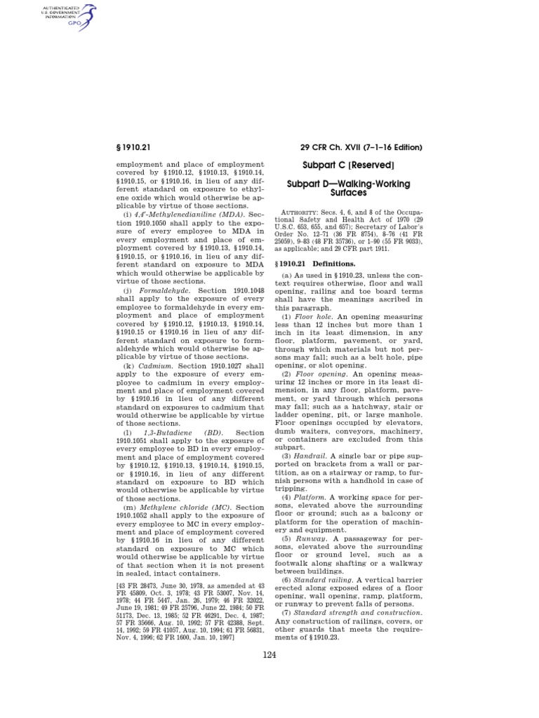 Osha 1910.29 Subpart D