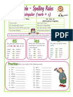 I, We, You, They He, She, It (Third Person Singular) : CH, SH, SS, X, o