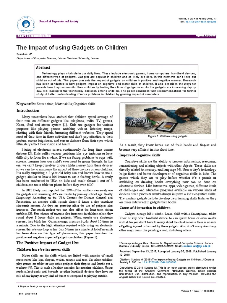 The Impact of Using Gadgets on Children 2167 1044 1000296 Attention