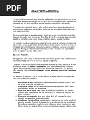 Como Fazer A Resenha Pdf Livros