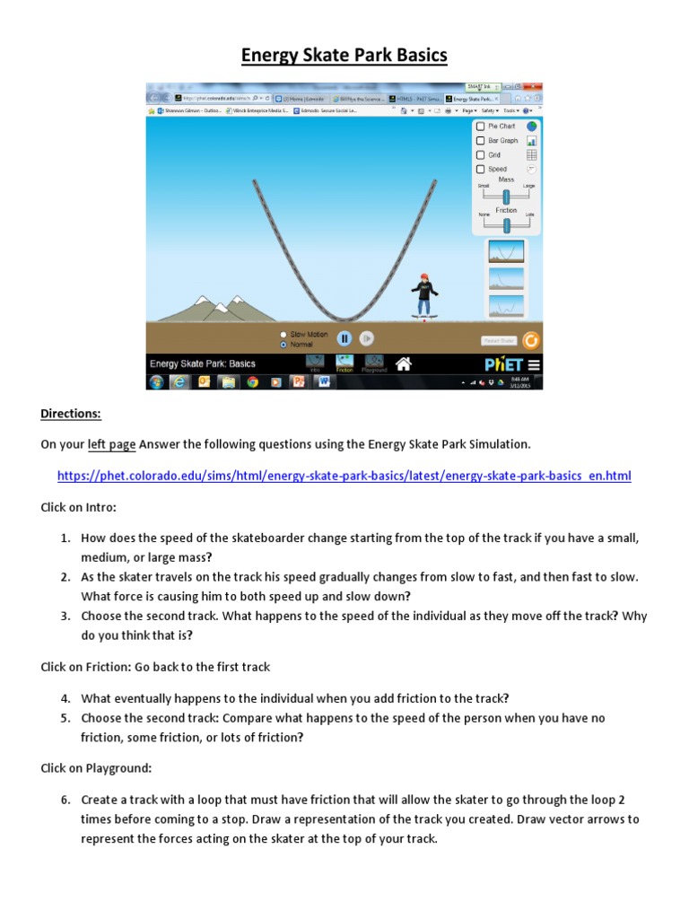 Energy Skate Park Simulation Guide | PDF