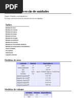 Tabela de conversões de unidades vide wikipédia