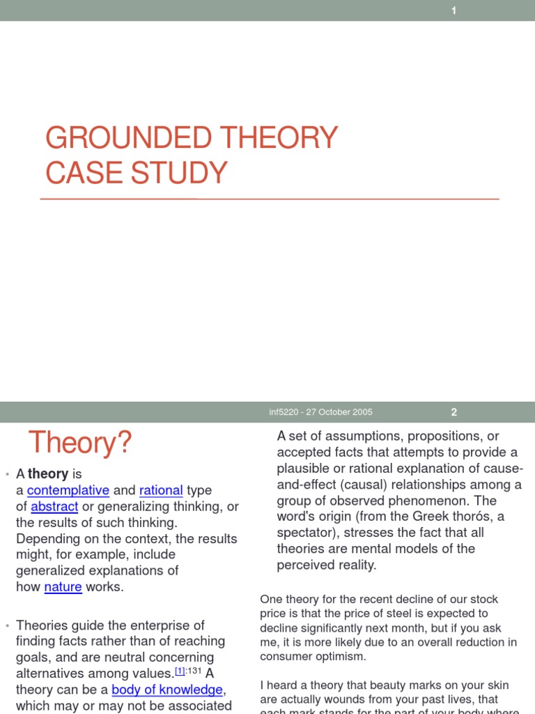 Grounded Theory Case Study | PDF | Hypothesis | Theory