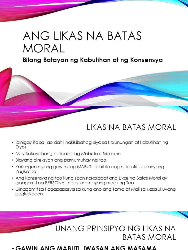 Ano Ang Layunin Ng Likas Na Batas Moral