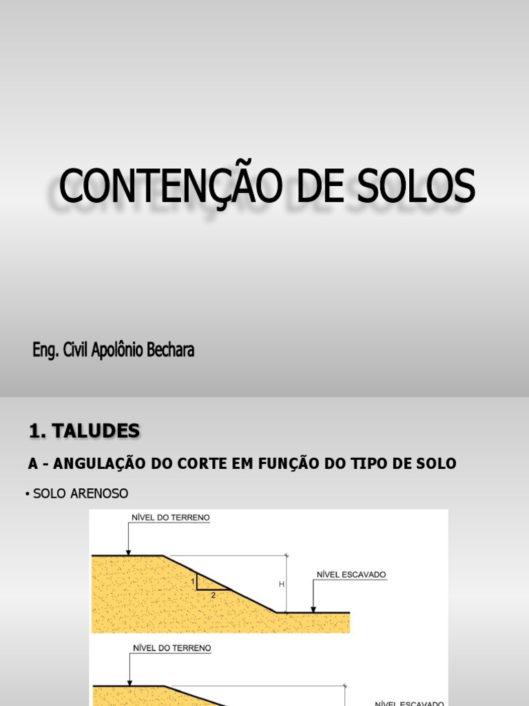 Contenção E Escoramento De Taludes Pdf 