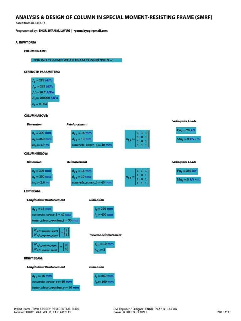Analysis and Design of a Strong Column Weak Beam Connection in a ...
