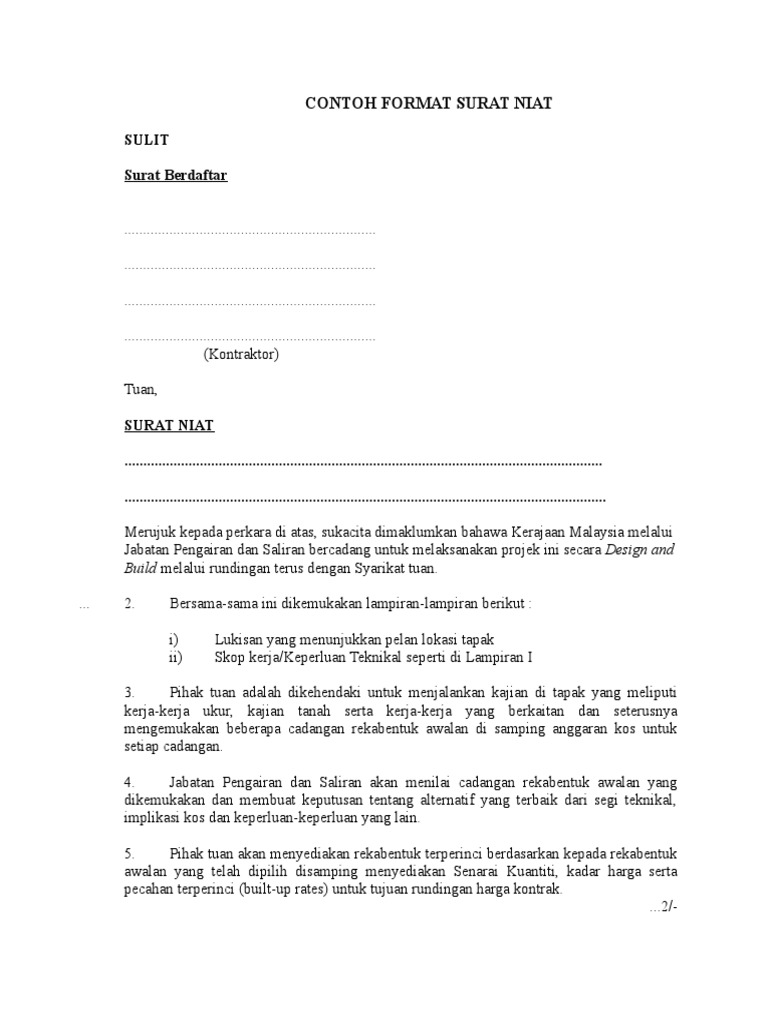 Apakah Maksud Surat Niat Di Dalam Eperolehan