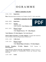 Programme: FRIDAY, September 19, 2014