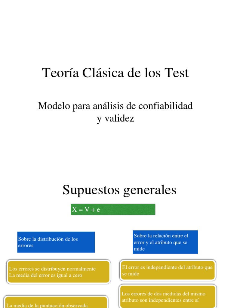 Teoría Clásica de Los Test Estadísticas Cognición