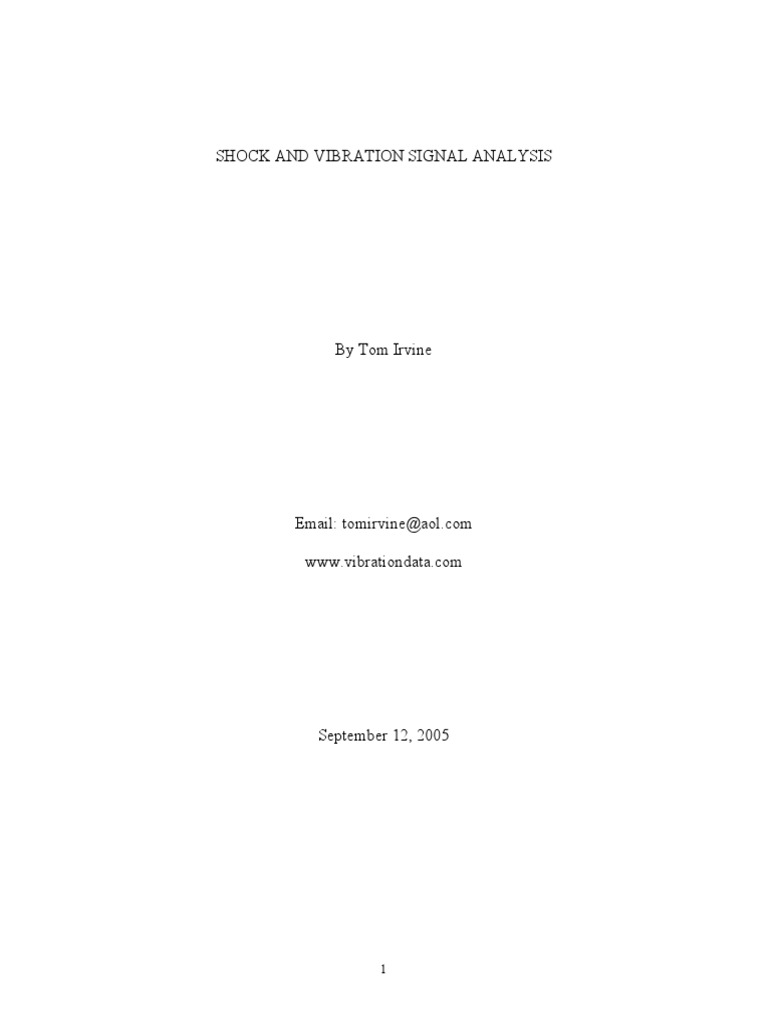 Shock and Vibration Signal Analysis | PDF | Spectral Density | Fourier ...