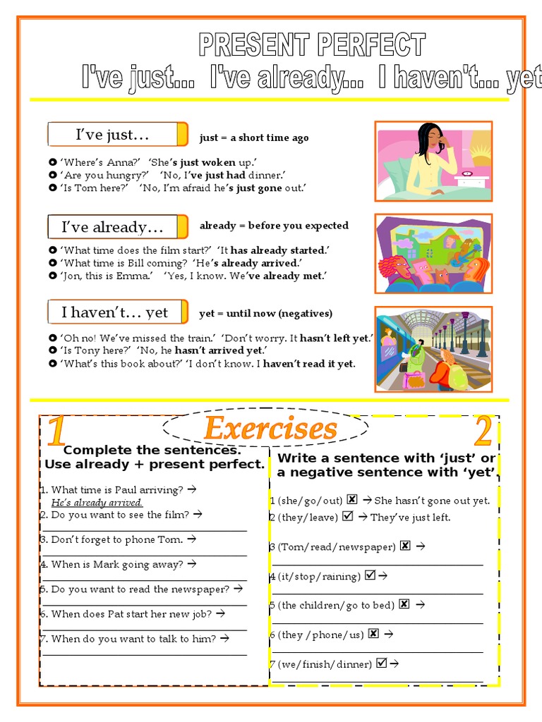 Present Perfect Just Alreday, Yet | PDF