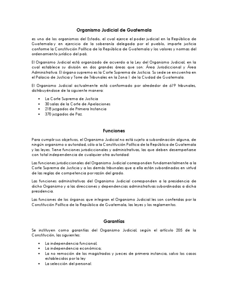Organismo Judicial de Guatemala | PDF | Jurisdicción | Ley constitucional