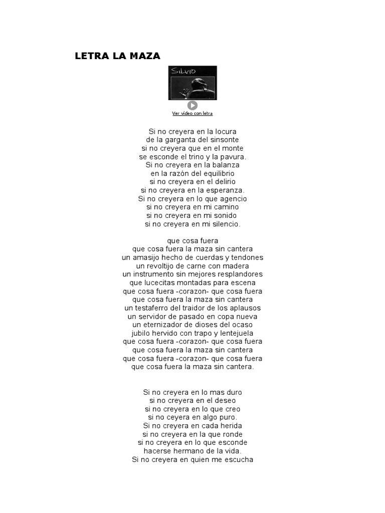 Letra La Maza PDF