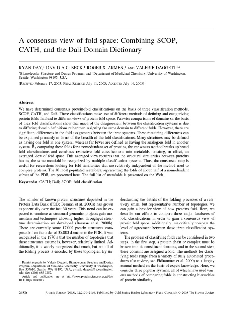 A Consensus View of Fold Space Combining SCOP, CATH, and The Dali