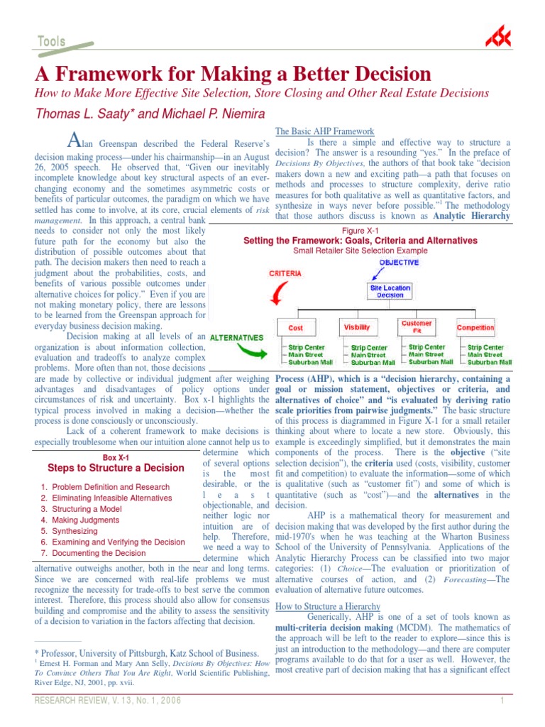 AHP Framework for Real Estate Decisions | PDF | Decision Making ...