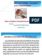 Aporte Unitario de Materiales