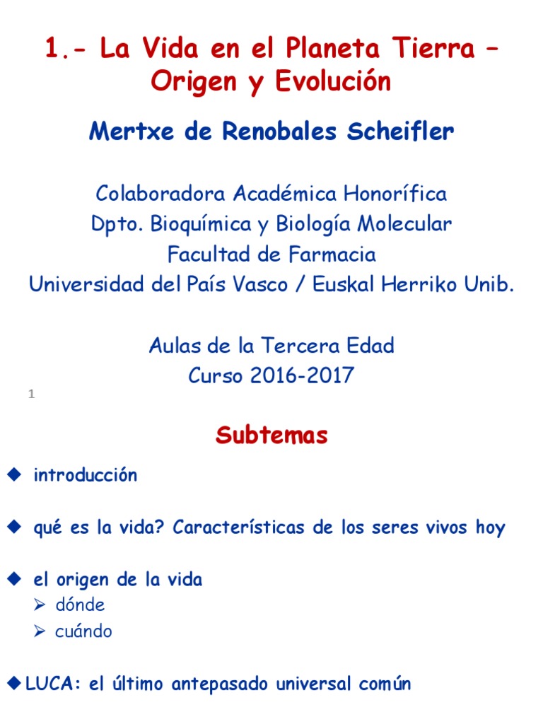 Origen y Evolución de la Vida en Tierra | PDF | Organismos | Abiogénesis