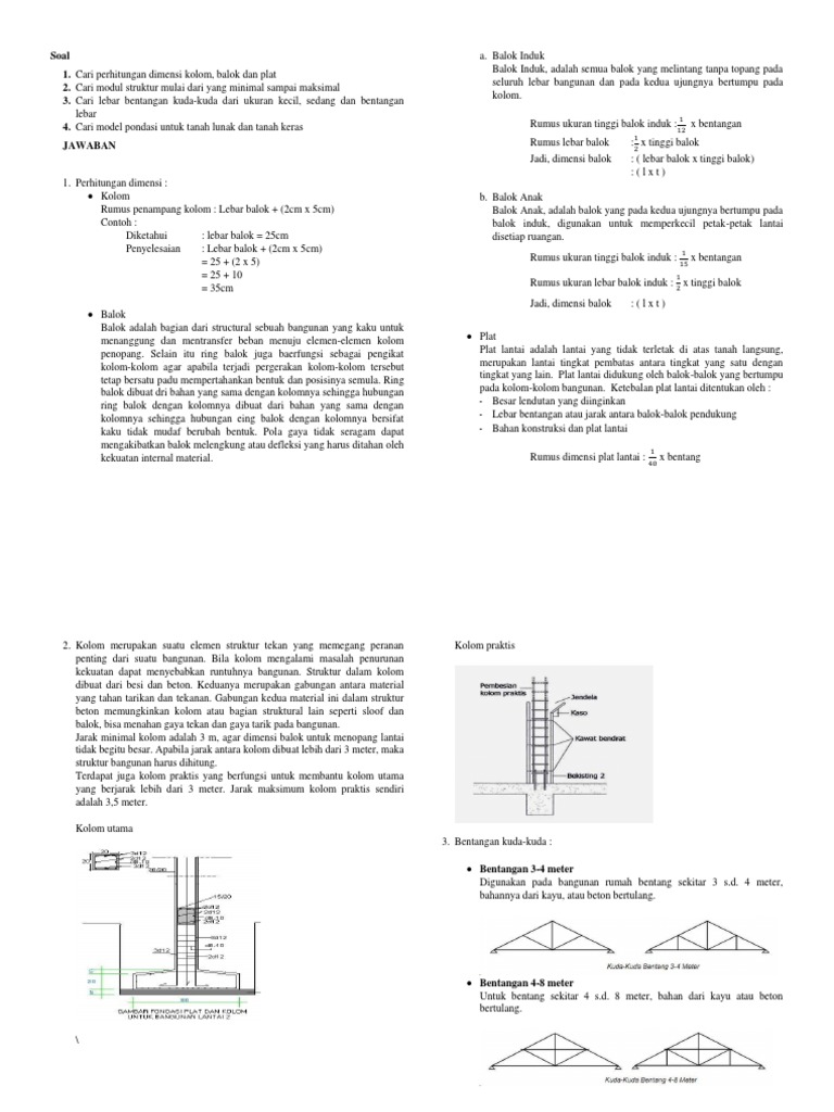 Ukuran Balok Beton Bentang 4 Meter Berbagai Ukuran