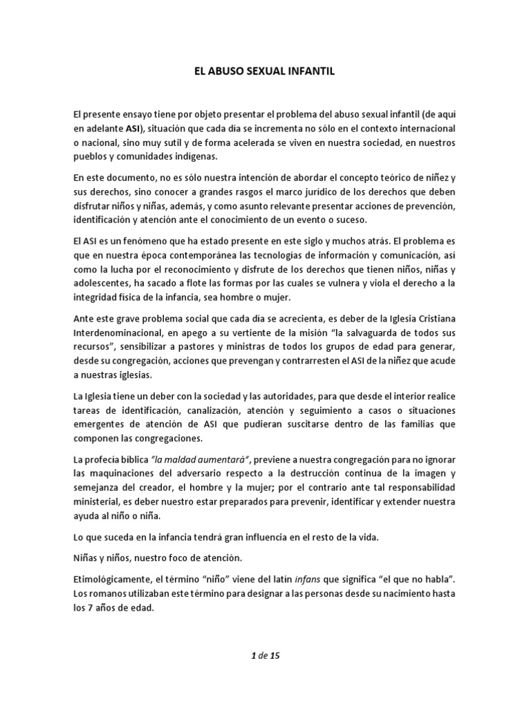 El Abuso Sexual Infantil-FRG | PDF | Abuso infantil | Abuso Sexual Infantil