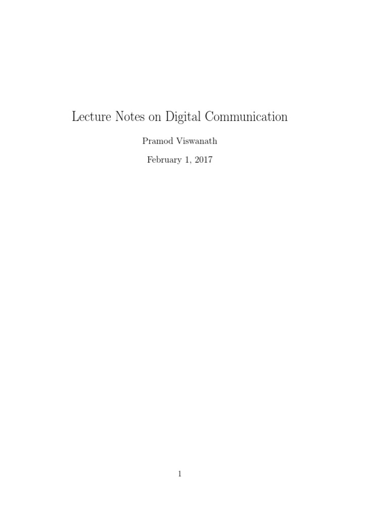 Digital Communication Lecture Notes | PDF | Data Transmission ...