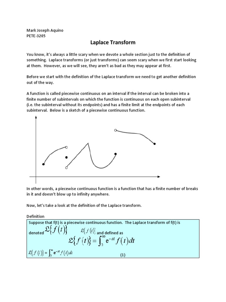 Understanding Laplace Transforms Basics | PDF | Laplace Transform ...