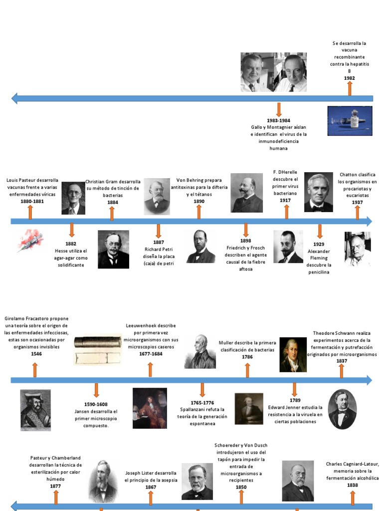 Historia de La Microbiologia-Linea Del Tiempo | PDF | Microorganismo ...
