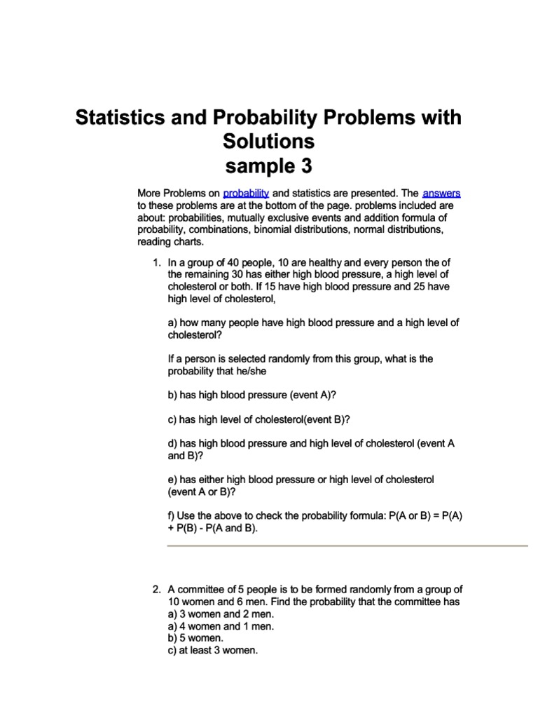 Probability and Statistics Problems Solved | PDF | Recycling | Probability