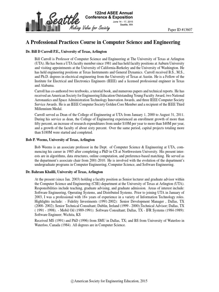 A Professional Practices Course For CSE Final 04032015 | PDF ...