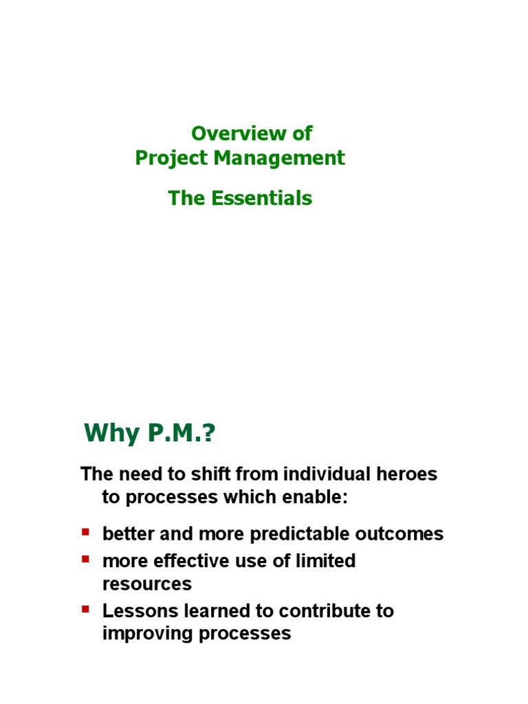 Topic 01 Overview of Project Management | PDF | Project Management