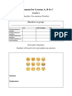 Assessment For Lessons A, B & C: Members in Group