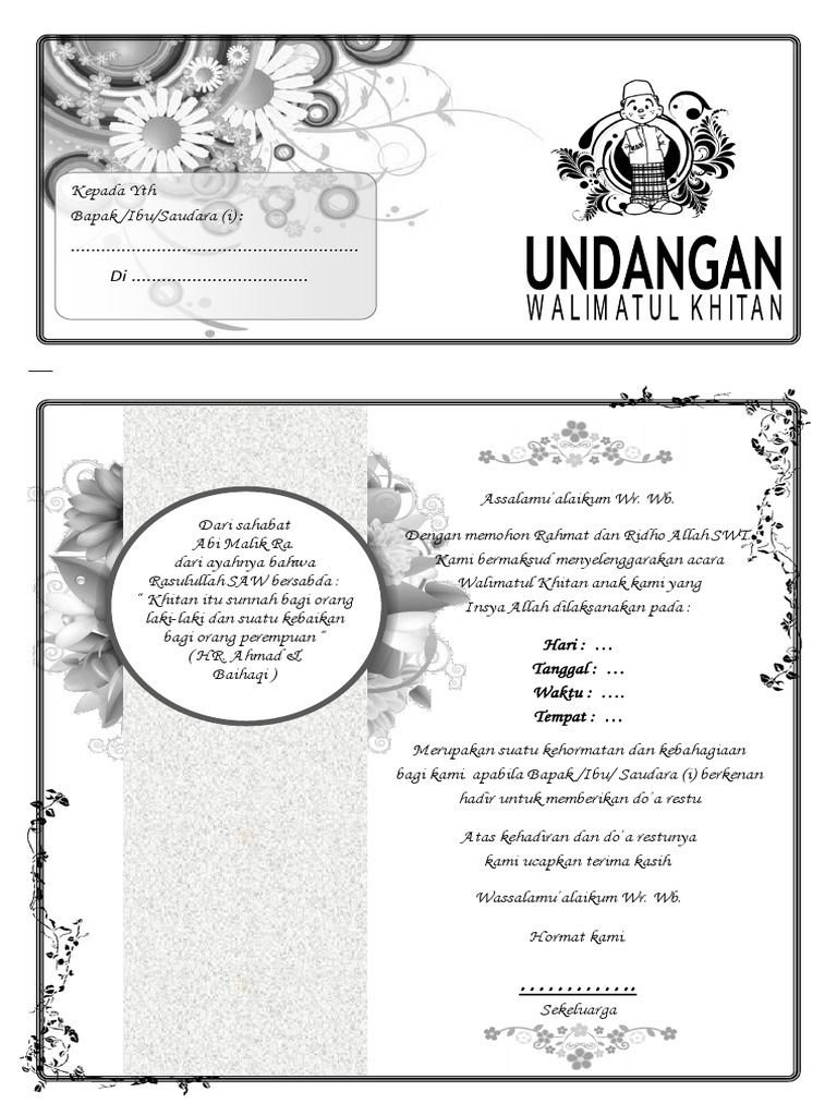 75+ Contoh Undangan Khitanan Doc Terbaik