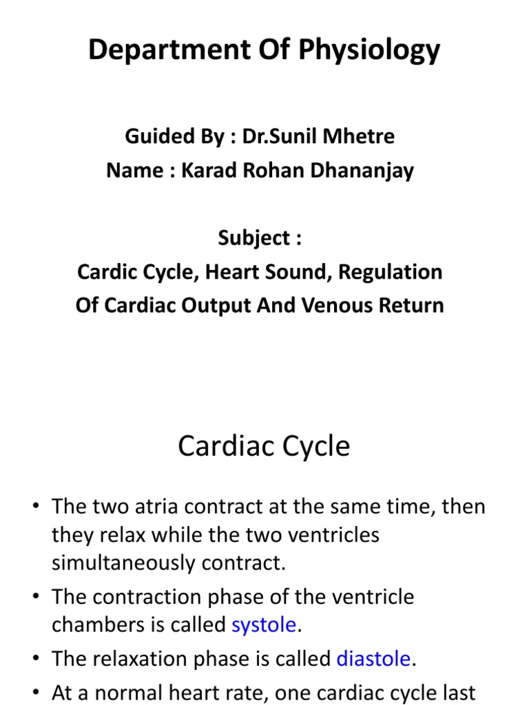 Cardiac Cycle Overview for Nursing Students | PDF | Diastole | Heart