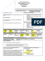 Re Lesson Plan Pre-Primary/ Primary