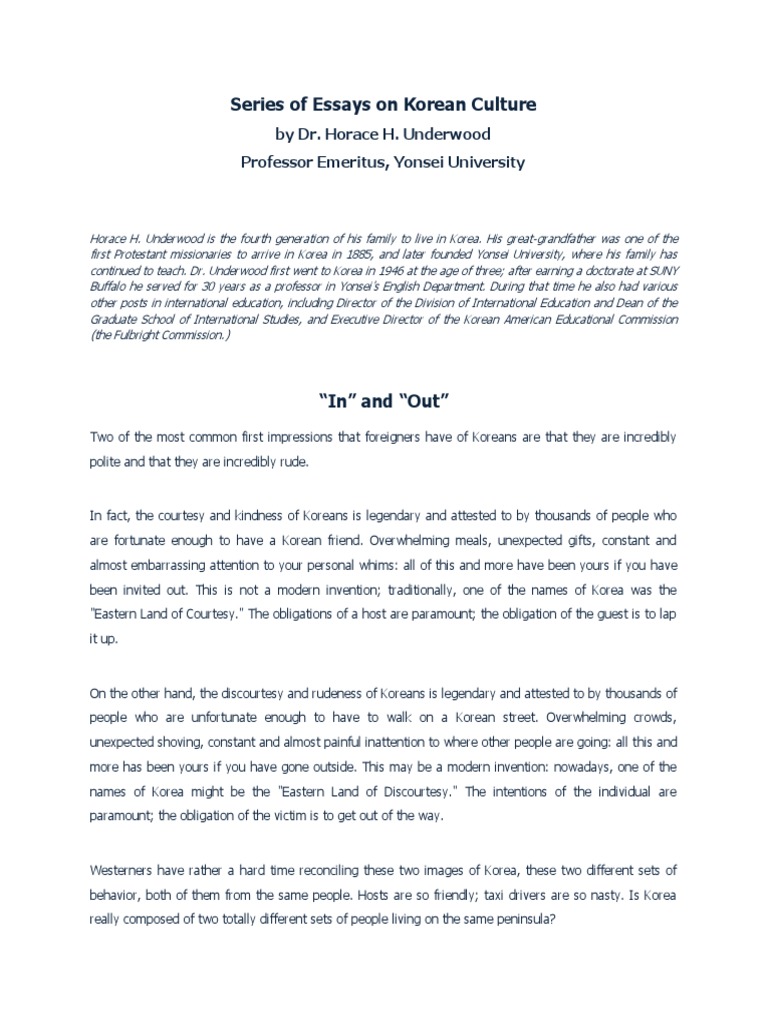 Essays On Korean Culture PDF Adoption South Korea
