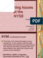 Governing Issues at The Nyse