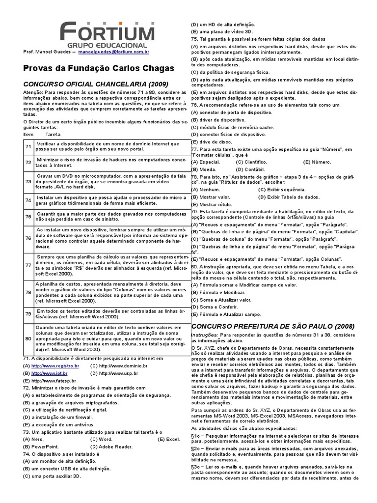 Exercicios FCC PDF | PDF | Protocolo de transferência de hipertexto ...