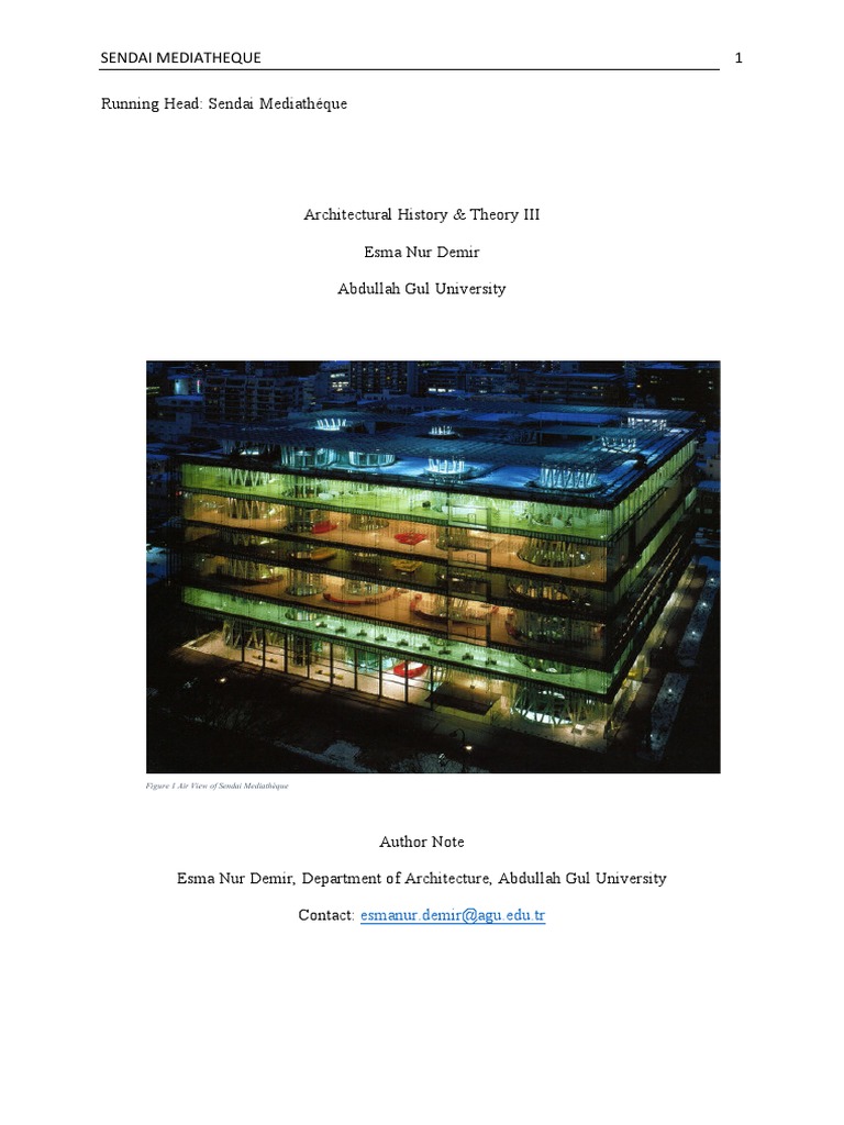 Sendai Mediatheque Architectural Design Architecture