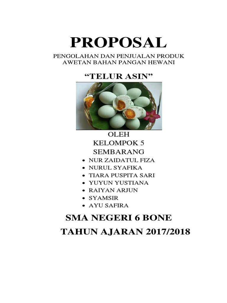 Proposal Telur Asin Proposal Telur Asin