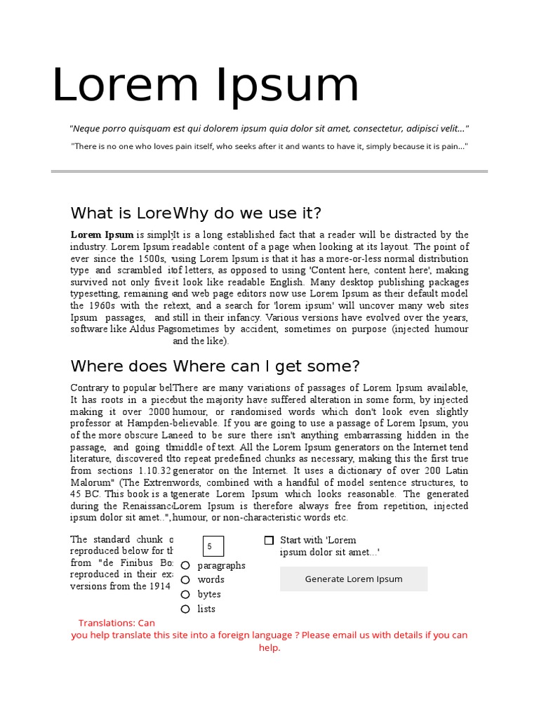 Understanding Lorem Ipsum Text Usage | PDF