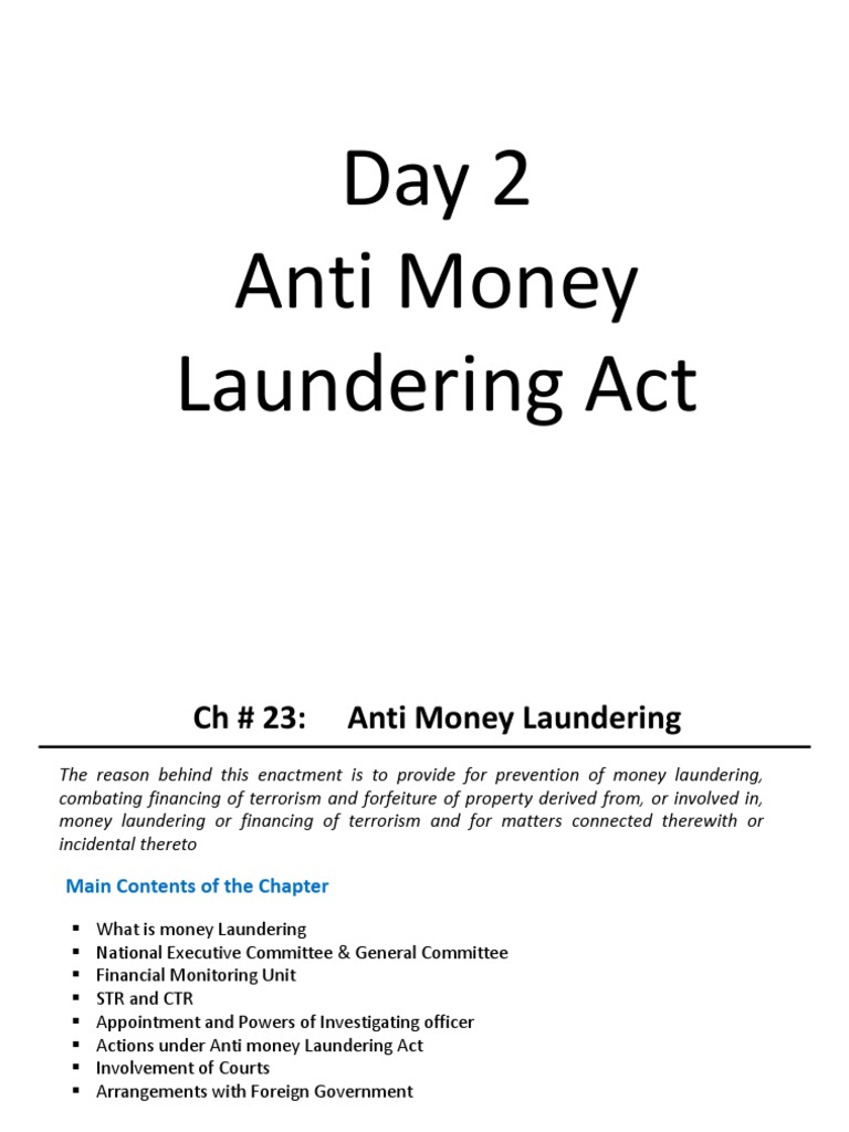 Overview of Pakistan's AML Act 2010 | PDF | Money Laundering | Search ...