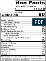 Nutrition Facts for 2 Servings of 0.8g