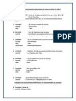 Lista de Test Psicologicos Empleados en Consultorio de Niños