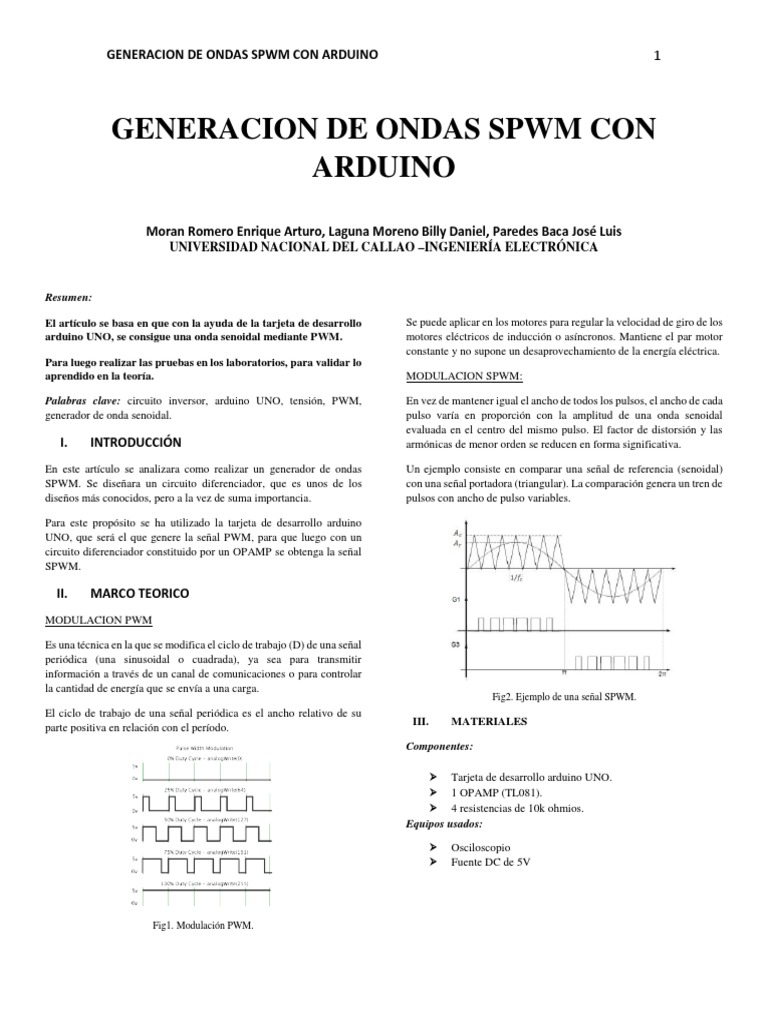 Generación de Ondas SPWM con Arduino | PDF | Olas | Electrónica