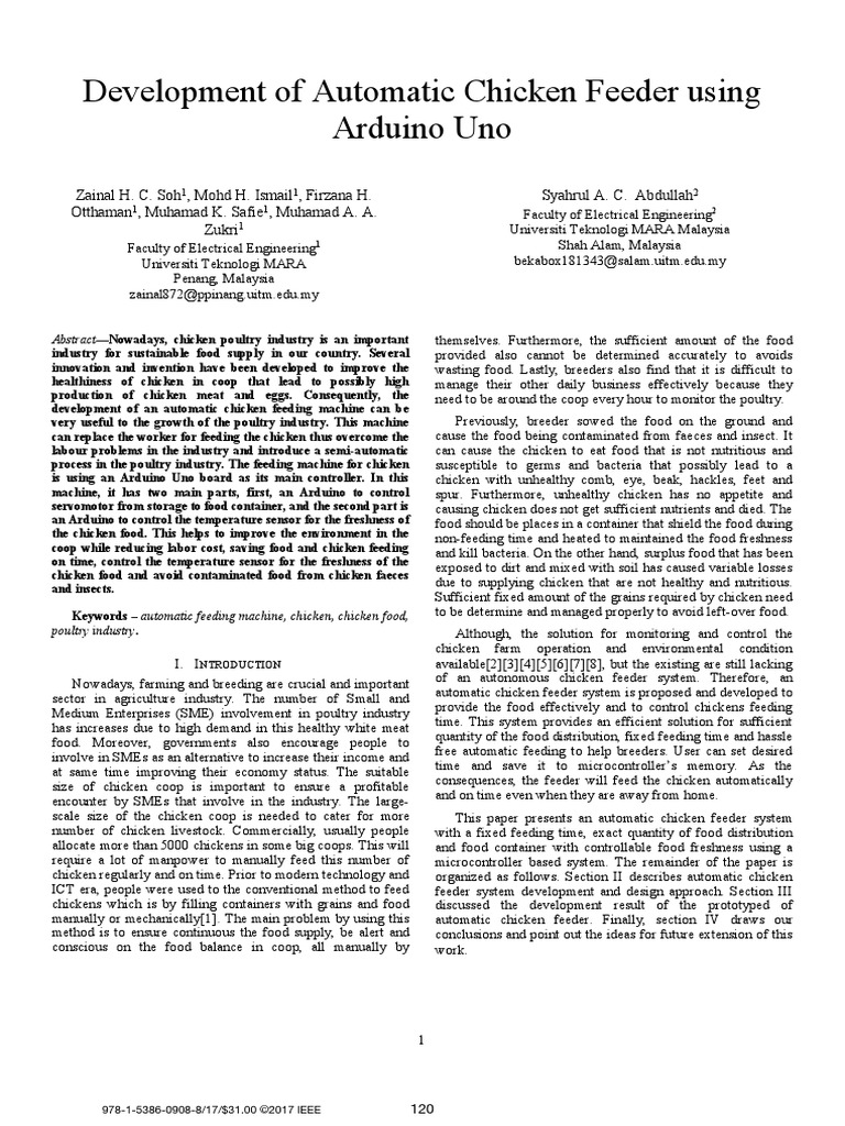 Development of Automatic Chicken Feeder Using Arduino Uno Download