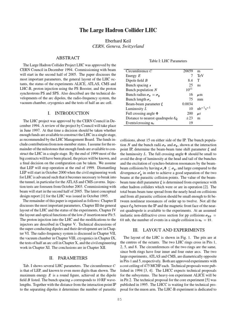 Large Hadron Collider (LHC) | PDF | Large Hadron Collider | Particle ...