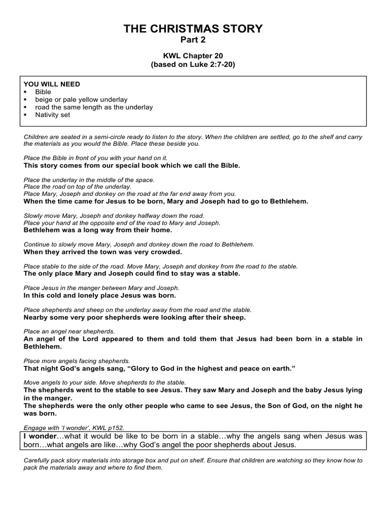 Nativity Story for Children | PDF for Free Printable Play Christmas Nativity Play Script